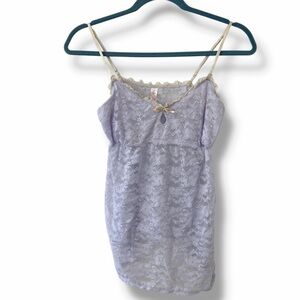 St Eve Purple Lace Camisole Bow Accent Women’s Size Medium Sexy Loungewear Y2K